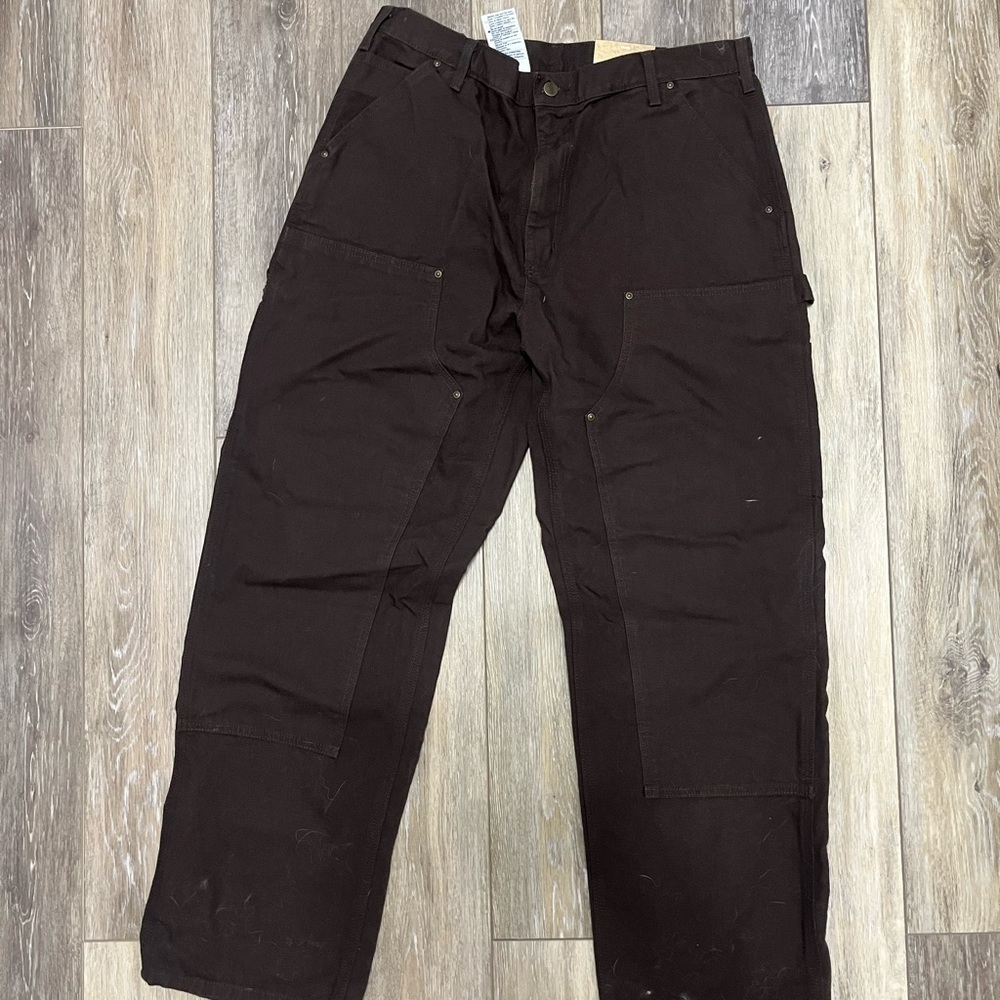 NWT Carhartt Washed Duck Double Front Work Dungaree Pants